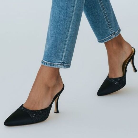 Walter Steiger Shoes - Walter Steiger Black and Gold Mules